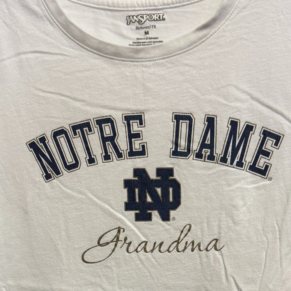 University of Notre Dame Fighting Irish Grandma Jansport Women's Tee Shirt, Med - Picture 2 of 2